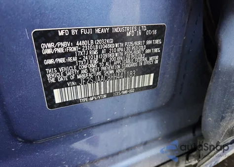 2017 Subaru Forester 2.5I z USA, uszkodzony, nr VIN JF2SJAAC8HH441183